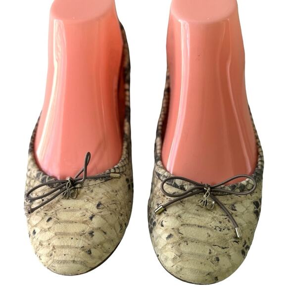 Sam Edelman Snake Print Ballet Flats Snake Print Leather Ballerina Shoes Size 7 - Picture 4 of 12